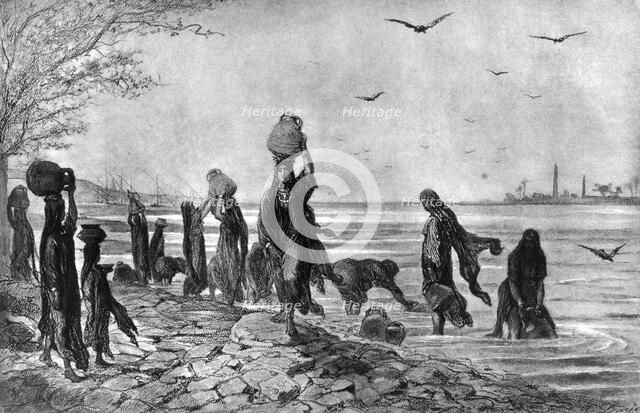 'Women fellahs at the edge of the Nile', 1872. Artist: Alfred-Henri Darjou