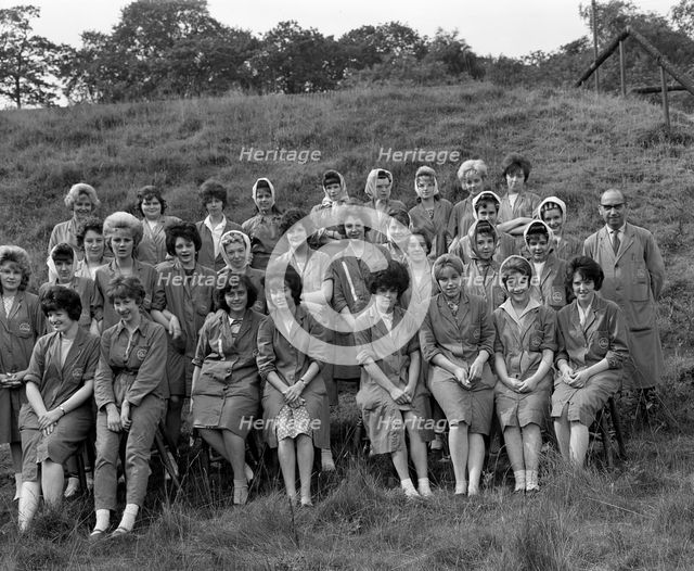 Women from the ICI powder works in a group photograph, South Yorkshire, 1962. Creator: Michael Walters.