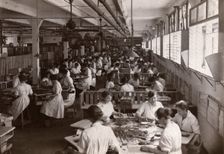 Women hand covering chocolates, Rowntree factory, York, Yorkshire, 1920