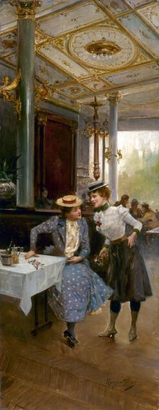 Women in a cafe, c1900. Creator: Mariano Alonzo-Perez