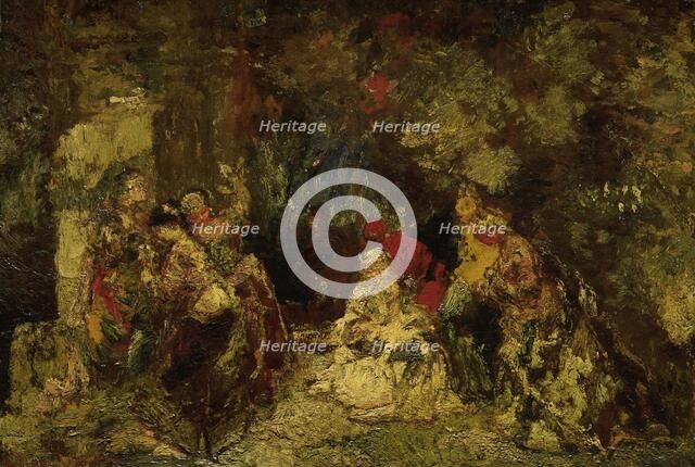 Women in a forest, 1870-1886. Creator: Adolphe Monticelli.