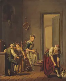 Women in a Kitchen, late 18th century. Creator: Per Hillestrom