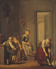 Women in a Kitchen, late 18th century. Creator: Per Hillestrom