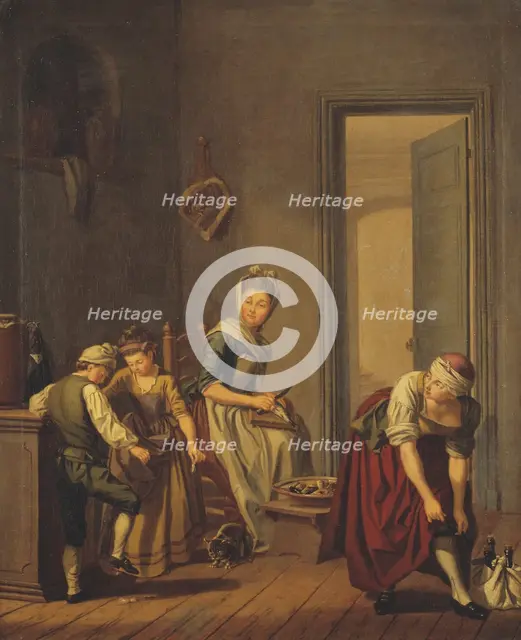 Women in a Kitchen, late 18th century. Creator: Per Hillestrom.