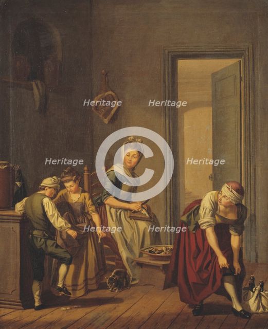 Women in a Kitchen, late 18th century. Creator: Per Hillestrom.