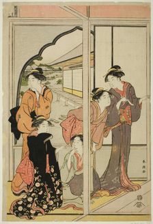 Women in a Mansion, c. 1780/1801. Creator: Katsukawa Shuncho