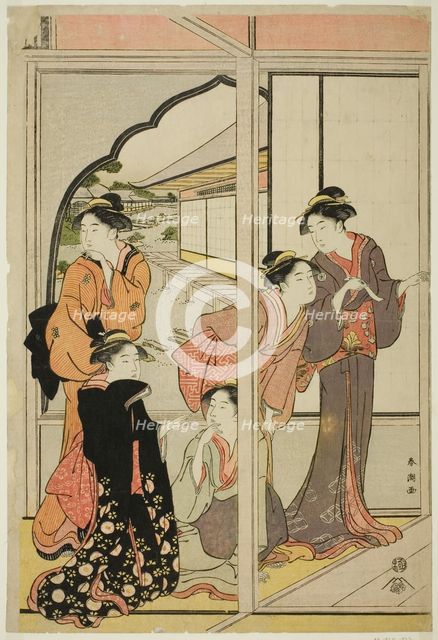 Women in a Mansion, c. 1780/1801. Creator: Katsukawa Shuncho.