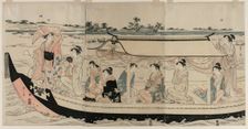 Women in a Pleasure Boat on the Sumida River, early 1790s. Creator: Ch?bunsai Eishi (Japanese, 1756-1829)
