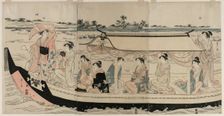 Women in a Pleasure Boat on the Sumida River, early 1790s. Creator: Ch?bunsai Eishi (Japanese, 1756-1829)
