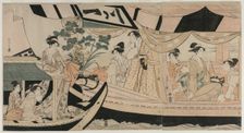 Women in a Pleasure Boat on the Sumida River, mid 1790s. Creator: Ch?bunsai Eishi (Japanese, 1756-1829)