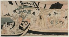 Women in a Pleasure Boat on the Sumida River, mid 1790s. Creator: Ch?bunsai Eishi (Japanese, 1756-1829)