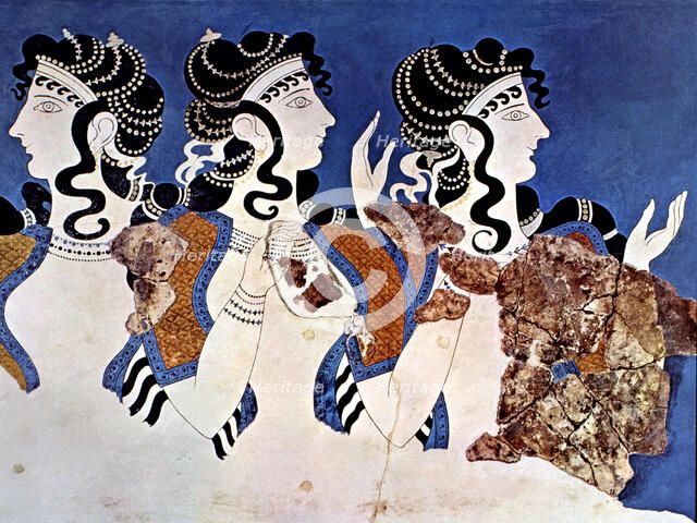  'Women in Blue', fresco in the Palace of Knossos.