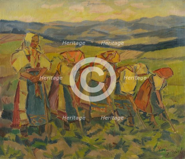 Women in the fields, 1936-1938. Creator: Gustav Mally.