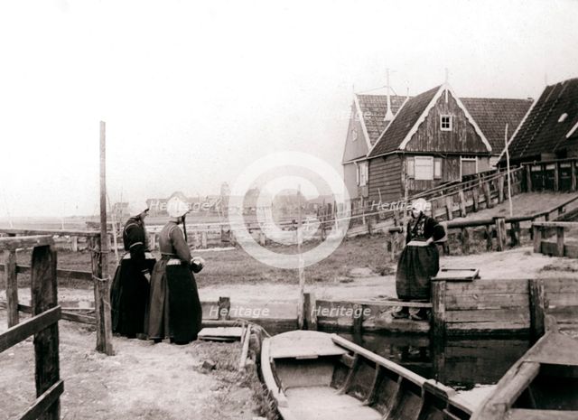 Women in traditional dress, Marken Island, Netherlands, 1898. Artist: James Batkin