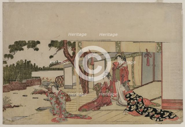 Women on a Veranda, c. 1800. Creator: Hishikawa Sori III (Japanese).