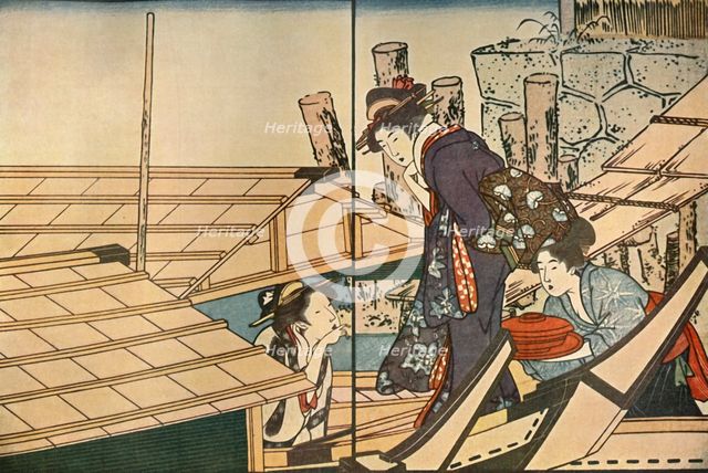 Women on a boat, 1801, (1924).  Creator: Kitagawa Utamaro.