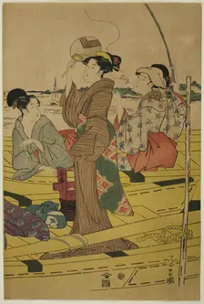 Women on a Fishing Boat, c. 1780/1800. Creator: Chokosai Eisho