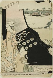 Women on a Pleasure Boat, c. 1790. Creator: Hosoda Eishi