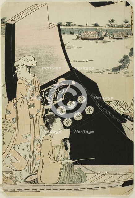 Women on a Pleasure Boat, c. 1790. Creator: Hosoda Eishi.