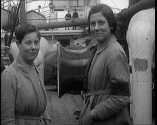 Women On board a Large Ship. They Are Emigrating, 1920. Creator: British Pathe Ltd