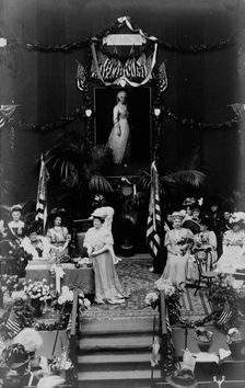 Women on stage at Daughters of the American Revolution convention, Washington, D.C., 1908. Creator: Frances Benjamin Johnston