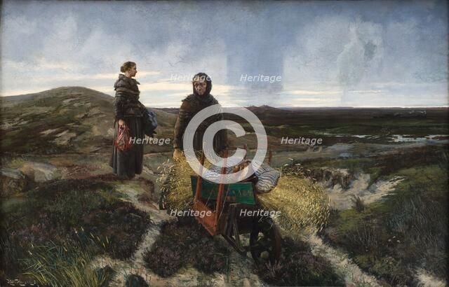 Women on the Moor, 1881. Creator: Hans Nikolaj Hansen.