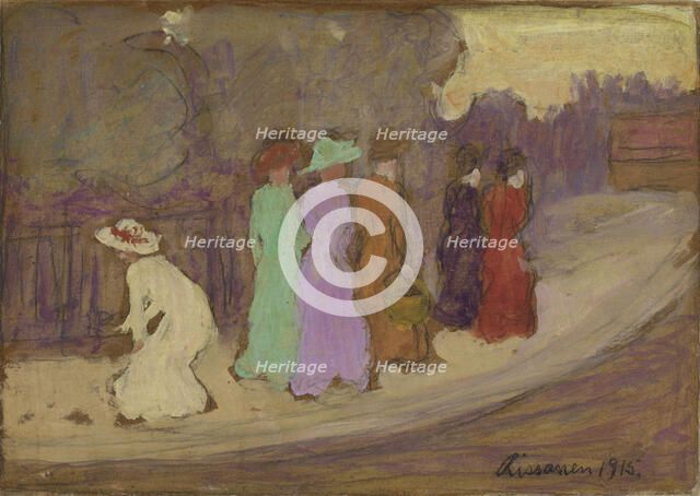 Women on the Promenade, 1915. Creator: Juho Rissanen.