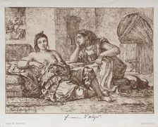 Women of Algiers, 1833. Creator: Eugène Delacroix (French, 1798-1863); Bertauts