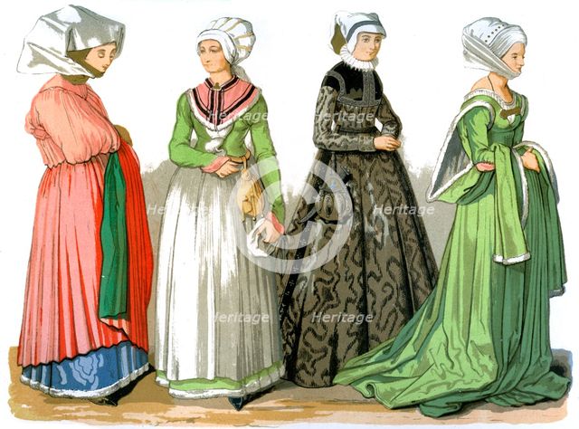 Women of Nuremberg, Germany, 16th century (1849).Artist: Edward May