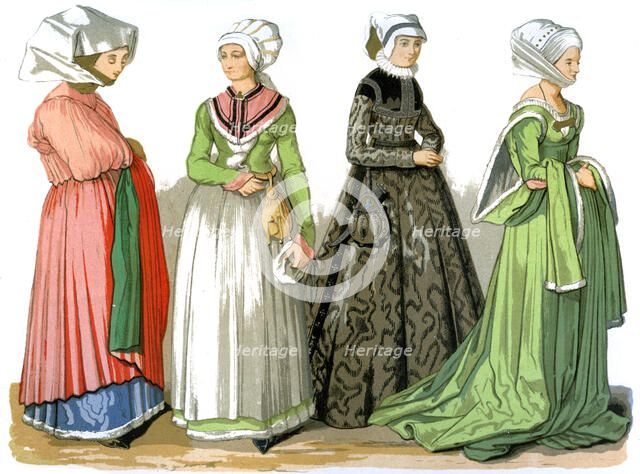 Women of Nuremberg, Germany, 16th century (1849).Artist: Edward May