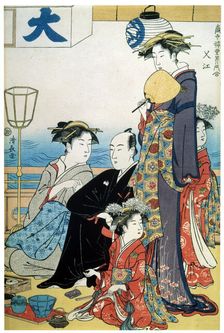 Women of the Gay Quarters (diptych, right part), late 18th or early 19th century. Artist: Torii Kiyonaga