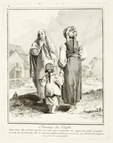 Women of the People, plate six from Divers Habillements des Peuples du Nord, 1765. Creator: Jean Baptiste Le Prince
