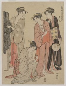 Women of the Tatsumi District (from the series Eastern Customs of the Present Day), c. mid 1780s. Creator: Katsukawa Shuncho (Japanese)