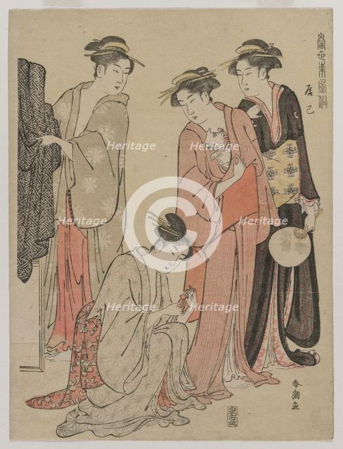 Women of the Tatsumi District (from the series Eastern Customs of the Present Day), c. mid 1780s. Creator: Katsukawa Shuncho (Japanese).