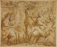 Women Looking at Religious Tablets, n.d. Creator: Unknown