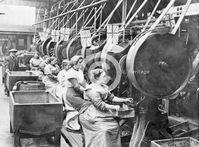 Women making bullets, May 1915. Artist: Unknown