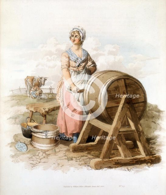 Women making butter, 1808. Artist: William Henry Pyne