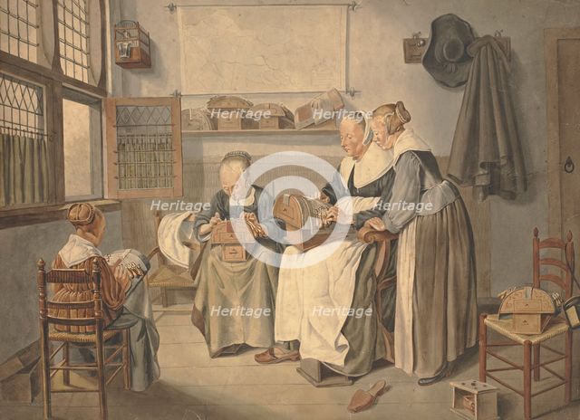 Women making lace, (1800?). Creator: Unknown.