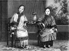 Women merchants San Francisco, California, 19th century.Artist: Gustave Boulanger