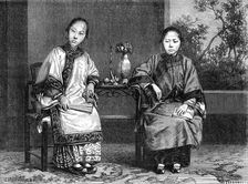 Women merchants San Francisco, California, 19th century.Artist: Gustave Boulanger