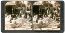 Women sorting large piles of silk cocoons, Antioch, Syria, 1900s.Artist: Underwood & Underwood