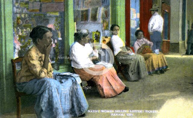 Women selling lottery tickets, Panama City, Panama, c1920s. Artist: Unknown