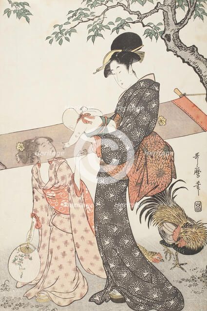 Women Stretching Silk (image 2 of 3), between circa 1797 and circa 1798. Creator: Kitagawa Utamaro.