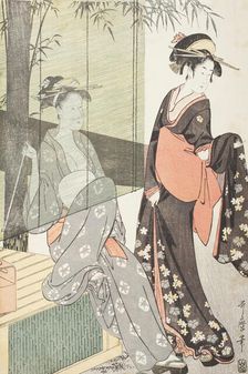 Women Stretching Silk (image 3 of 3), between circa 1797 and circa 1798. Creator: Kitagawa Utamaro
