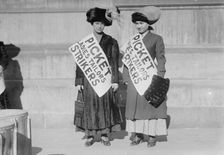 Women strike pickets from Ladies Tailors, New York, 1910. Creator: Bain News Service