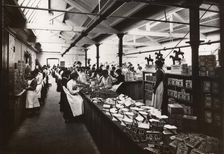 Women packing Edward VII Coronation tins, Rowntree Cocoa Works, York, Yorkshire, 1897