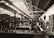 Women packing souvenir tins from Queen Alexandria, Rowntree factory, York, Yorkshire, 1902