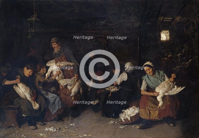 Women Plucking Geese, 1872. Artist: Liebermann, Max (1847-1935)