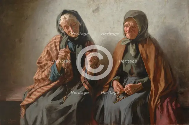 Women Praying in the Porch, 1902. Creator: Mieczyslaw Reyzner.