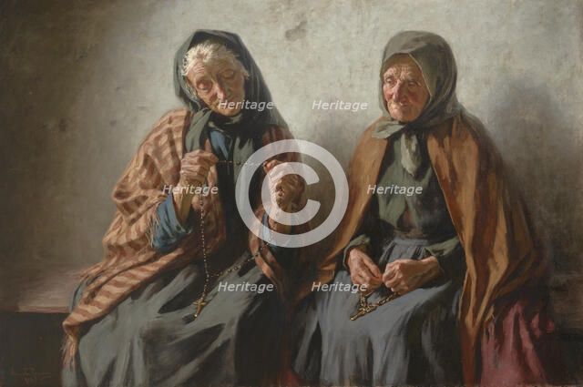 Women Praying in the Porch, 1902. Creator: Mieczyslaw Reyzner.